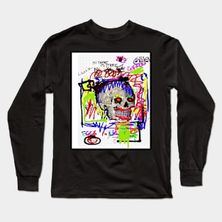 Grocery List  Neo Goth Skull Long Sleeve T-Shirt